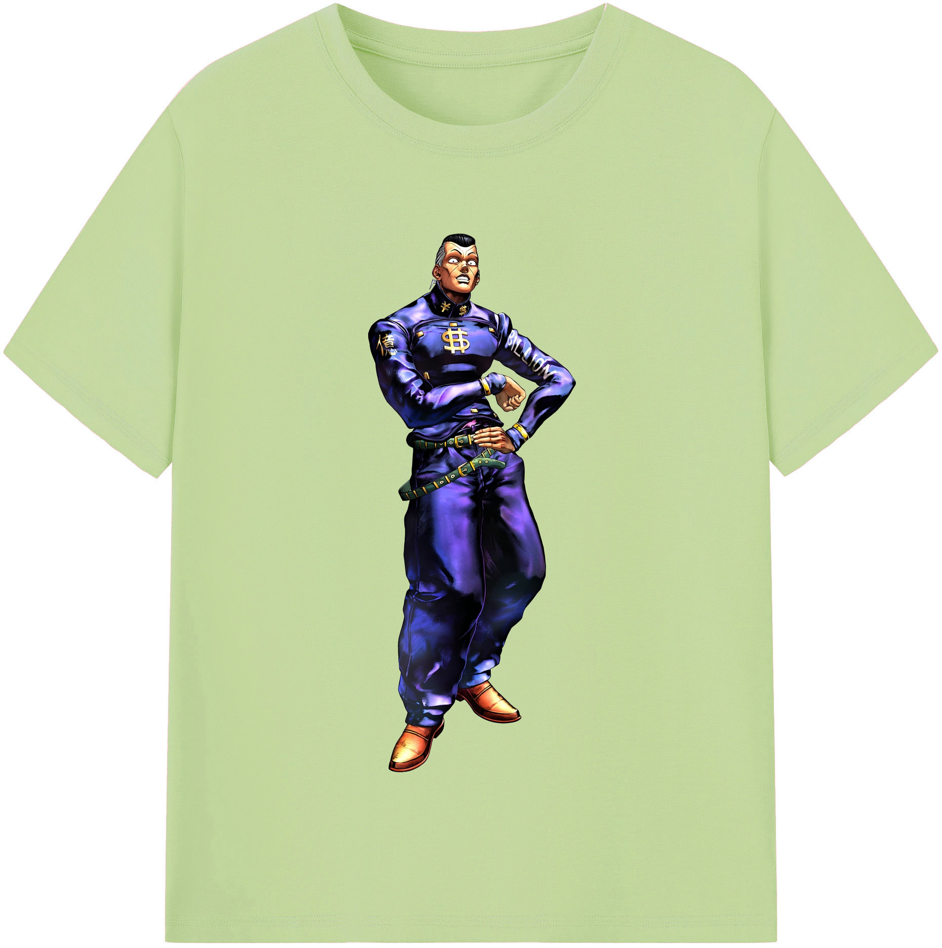 （画像用） ジョジョの奇妙な冒険 虹村億泰 にじむら おくやす JoJo's Bizarre Adventure Nijimura Okuyasu 綿100％半袖Tシャツ（フロントプリント）